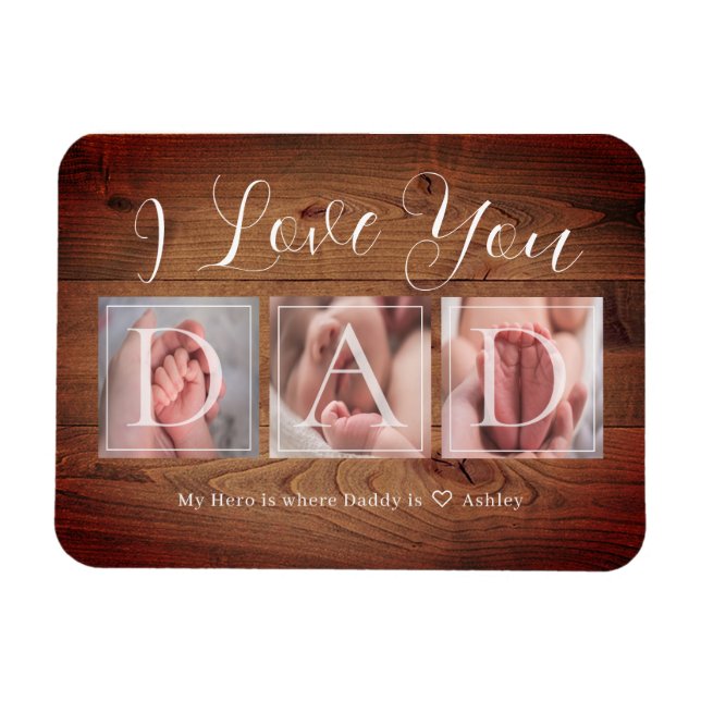 DAD Photo Collage Father's Day Magnet (Horizontal)