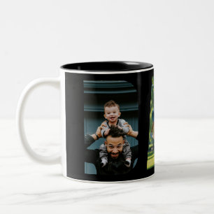 Dad Photo Collage Fathers Day  Two-Tone Coffee Mug