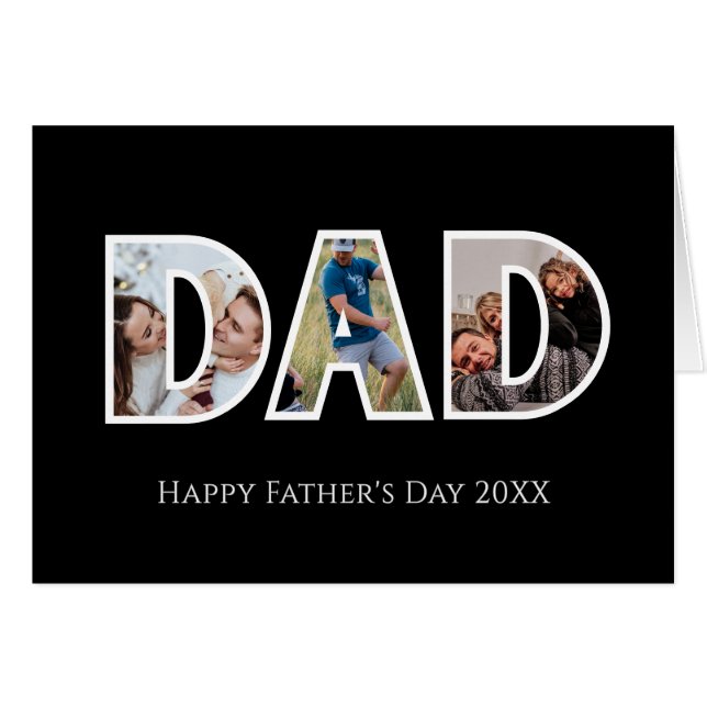 Dad Photo Collage Greeting Card (Front Horizontal)