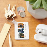 Dad Photo Collage Keychain for Father's day<br><div class="desc">This is a double sided keychain with a photo collage that spells out the word DAD along with a custom message. This is the perfect gift for dad for father’s day,  his birthday or Christmas.</div>