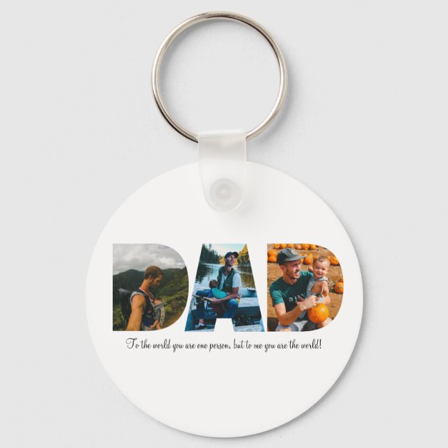 Dad Photo Collage Keychain for Father's day (Front)