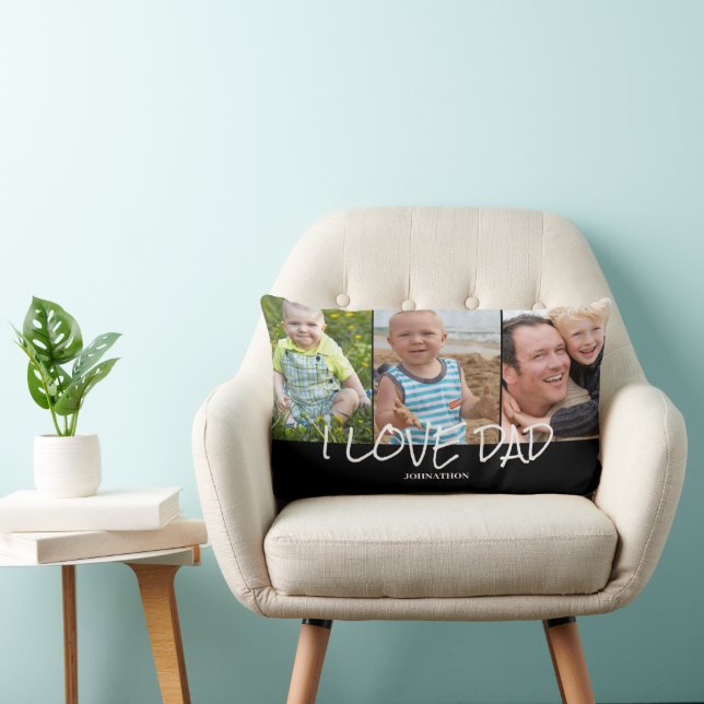 Dad Photo Collage  Lumbar Cushion (Chair)