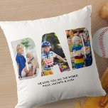 DAD Photo Collage Picture Letter Cutout Cushion<br><div class="desc">DAD photo pillow, personalised with up to 6 of your favourite photos and your custom message(s). (You can choose whether to have the same on the front and back or, to have different photos and wording on each side). This design has photo letter cutout typography forming the word "DAD" and...</div>