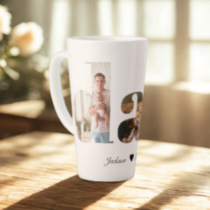 Dad Photo Collage, Unique Gift For Dad Latte Mug
