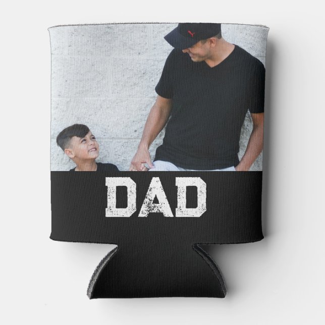 'Dad' Photo Customisable Father's Day Keepsake  Can Cooler (Front)