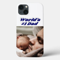 Dad Photo dark blue text iPhone Case
