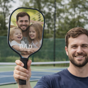 Dad Photo Established Pickleball Paddle