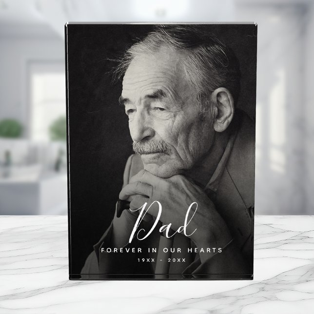 Dad Photo Memorial Funeral Tribute  Block (Dad Memorial Photo Block)