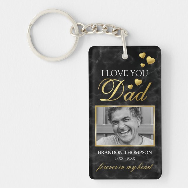 Dad Photo Memorial Key Ring (Front)