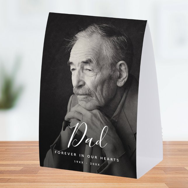 Dad Photo Memorial Table Tent (Dad Photo Memorial Table Sign)