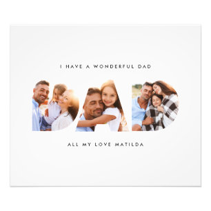 Dad photo modern typography child gift