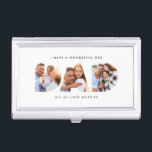 Dad photo modern typography child gift business card holder<br><div class="desc">Dad multi photo modern typography child gift. Ideal fathers day,  birthday or christmas gift. Colours can be changed.</div>