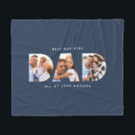 Dad photo modern typography child gift fleece blanket<br><div class="desc">Dad multi photo modern typography child gift. Ideal fathers day,  birthday or christmas gift. Colours can be changed.</div>