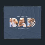 Dad photo modern typography child gift fleece blanket<br><div class="desc">Dad multi photo modern typography child gift. Ideal fathers day,  birthday or christmas gift. Colours can be changed.</div>