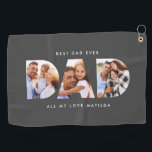 Dad photo modern typography child gift golf towel<br><div class="desc">Dad multi photo modern typography child gift. Ideal fathers day,  birthday or christmas gift. Colours can be changed.</div>
