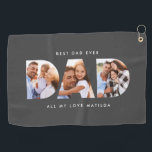 Dad photo modern typography child gift golf towel<br><div class="desc">Dad multi photo modern typography child gift. Ideal fathers day,  birthday or christmas gift. Colours can be changed.</div>