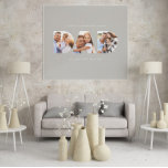 Dad photo modern typography child gift grey poster<br><div class="desc">Dad multi photo modern typography child gift. Ideal fathers day,  birthday or christmas gift. Beige grey background can be changed to suit your decor.</div>