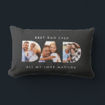 Dad photo modern typography child gift lumbar cushion<br><div class="desc">Dad multi photo modern typography child gift. Ideal fathers day,  birthday or christmas gift. Colours can be changed.</div>