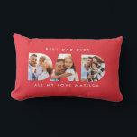 Dad photo modern typography child gift lumbar cushion<br><div class="desc">Dad multi photo modern typography child gift. Ideal fathers day,  birthday or christmas gift. Colours can be changed.</div>