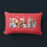 Dad photo modern typography child gift lumbar cushion<br><div class="desc">Dad multi photo modern typography child gift. Ideal fathers day, birthday or christmas gift. Colours can be changed.</div>