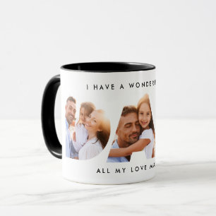 Dad photo modern typography child gift mug