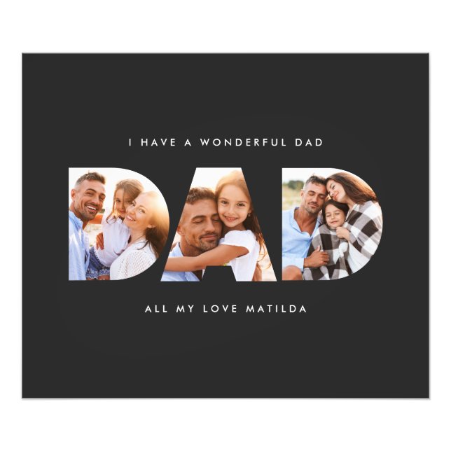 Dad photo modern typography child gift print (Front)