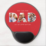 Dad photo modern typography child gift red gel mouse pad<br><div class="desc">Dad multi photo modern typography child gift. Ideal fathers day,  birthday or christmas gift. Red colour can be changed.</div>