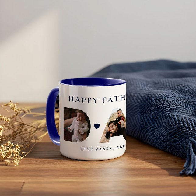 DAD Photo Navy Father's Day Personalised Keepsake Mug (DAD Photo Navy Father's Day Personalized Keepsake Mug)