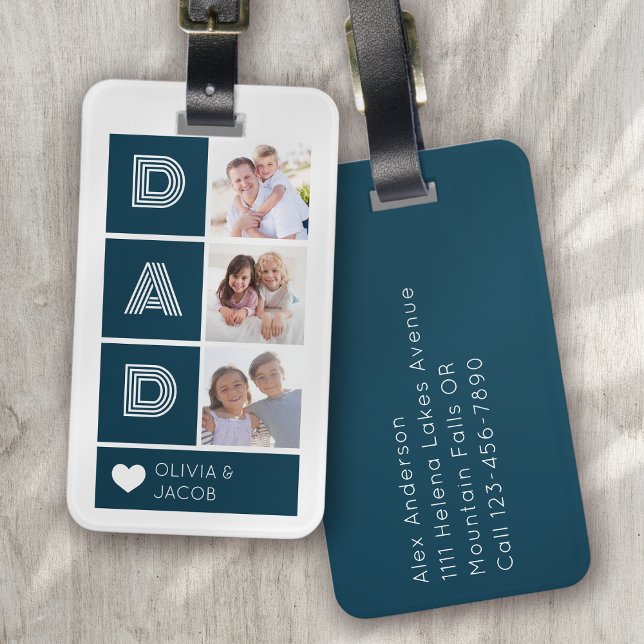Dad Photos Heart Luggage Tag (Creator Uploaded)