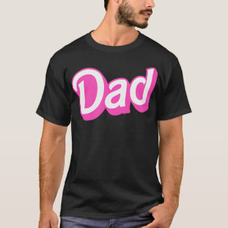 Dad Pink White Overlapping Font Halloween Costume T-Shirt