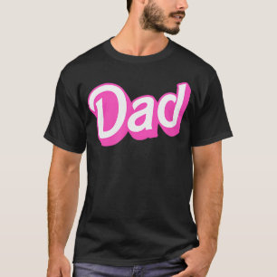 Dad Pink White Overlapping Font T-Shirt