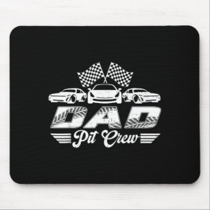 Dad Pit Crew Birthday Party Race Car Lover Mouse Pad