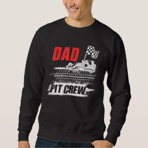 Dad Pit Crew Car Racing Chequered Flag Racer Party Sweatshirt