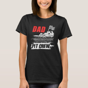 Dad Pit Crew Car Racing Chequered Flag Racer Party T-Shirt