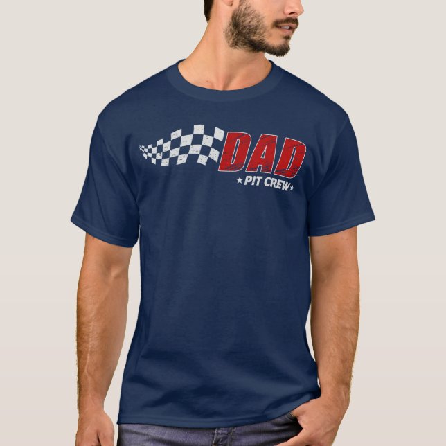 Dad Pit Crew Race Birthday Family Matching Pit Cre T-Shirt (Front)
