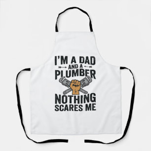 Dad Plumber Nothing Scares Me Vintage Shirt Design Apron