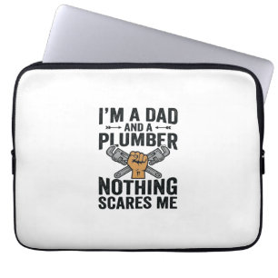 Dad Plumber Nothing Scares Me Vintage Shirt Design Laptop Sleeve