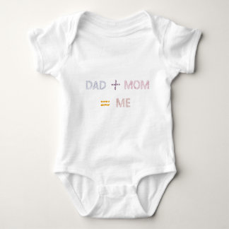 Dad Plus Mum Equals Me Cute saying Baby Bodysuit