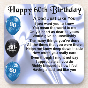 Dad Poem  60th Birthday Coaster