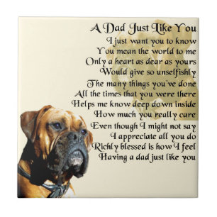 Dad Poem - Boxer Dog Design Ceramic Tile