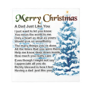 Dad Poem  - Christmas Design Notepad