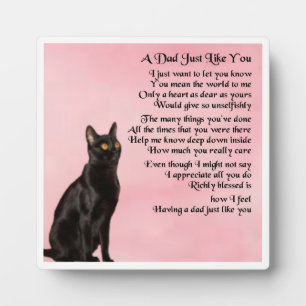 Dad Poem Plaque - Black Cat Design