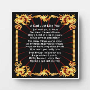 Dad Poem Plaque - Black Design
