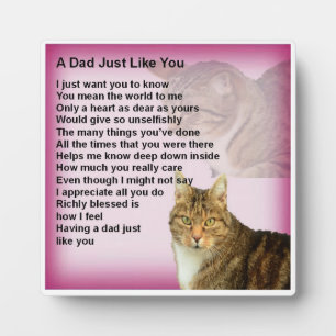 Dad Poem Plaque - Cat Design