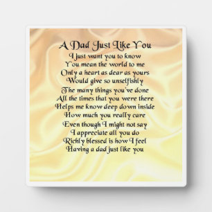Dad Poem Plaque - Cream Silk Design