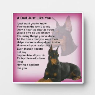 Dad Poem Plaque - Doberman Dog Design