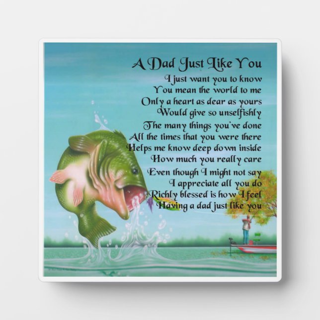 Dad  Poem Plaque  -  Fishing  Design (Front)