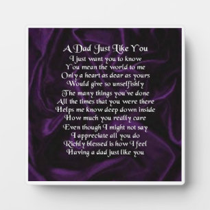 Dad Poem Plaque - Purple Silk Design