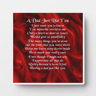 Dad Poem Plaque - Red Silk Design