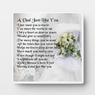 Dad  Poem Plaque  -  Wedding  Design